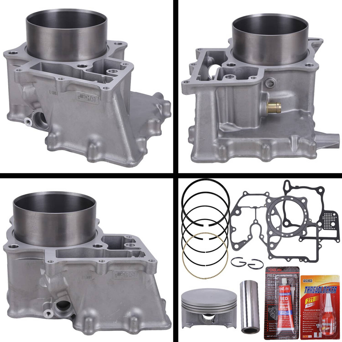 Solidspare TOP END KIT W/ CYLINDER For HONDA 2014-23 PIONEER SXS700 2006-22 RINCON TRX680