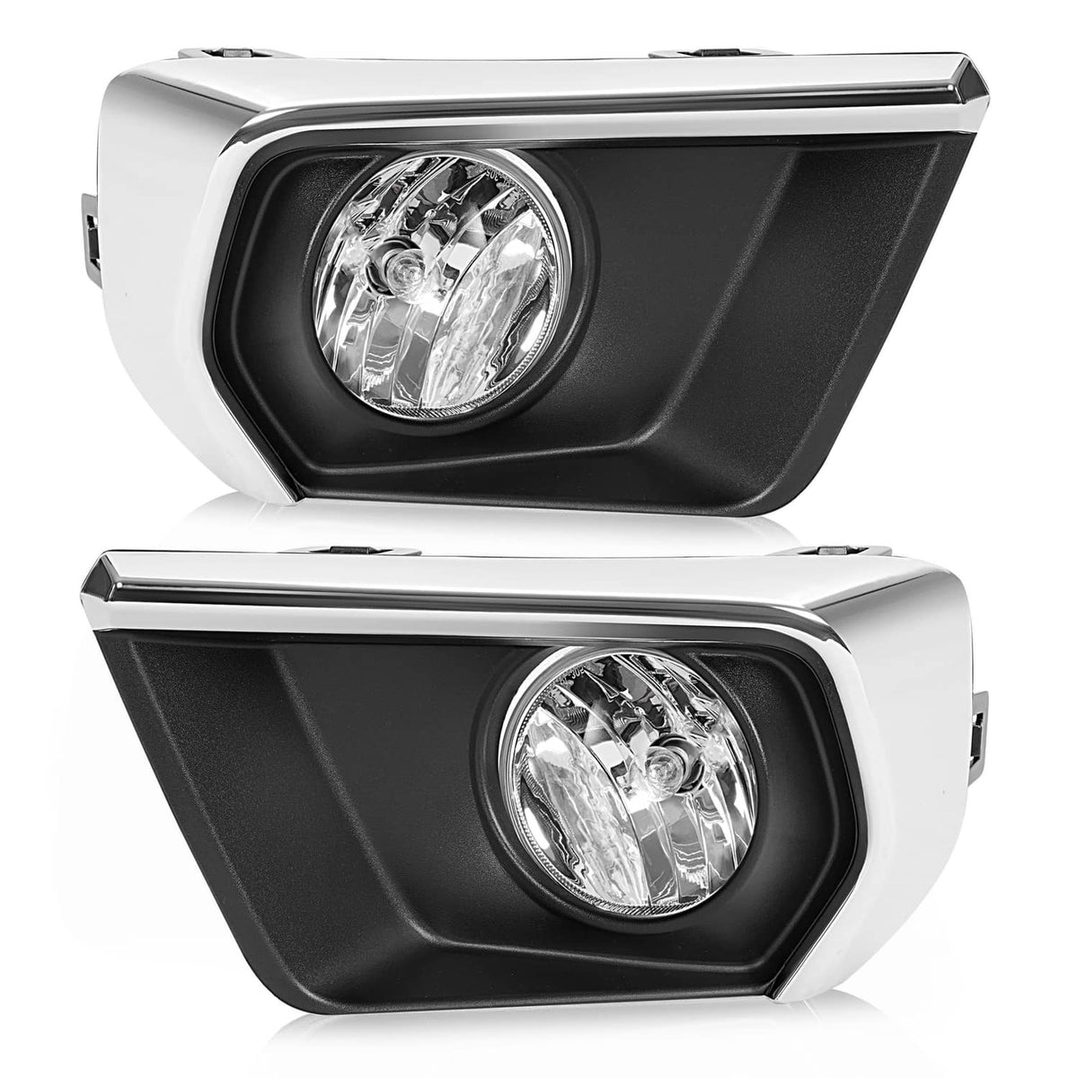 Solid Spare For Chevrolet Colorado 2021-2022 Clear Fog Lights w/ Chrome Bezel Wires Switch