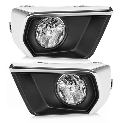 Solid Spare For Chevrolet Colorado 2021-2022 Clear Fog Lights w/ Chrome Bezel Wires Switch