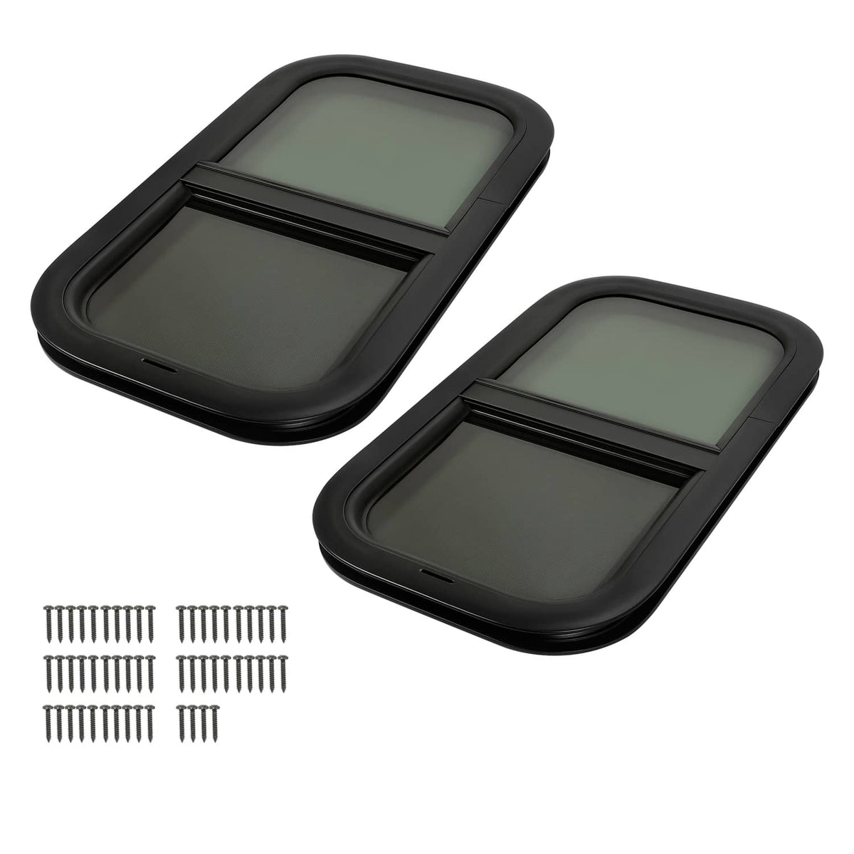 Solidspare 2 Pack 12"L x 22"W Wall Vertical Sliding RV Window Cargo Trailer W/Trim Kit