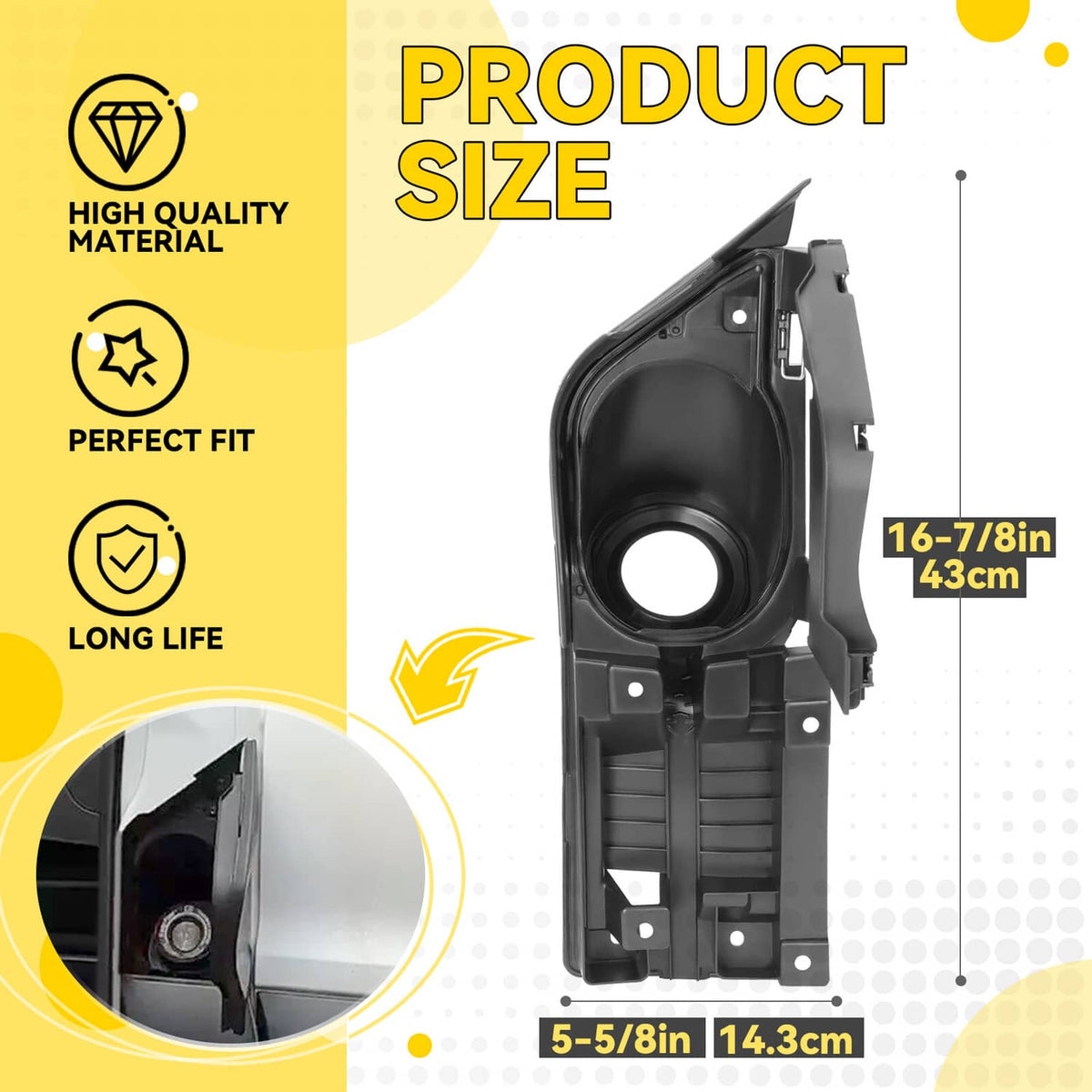 Solid Spare Fuel Filler Door Housing Pocket Hinge For 2015-2023 Ford Transit Van 150 250 350