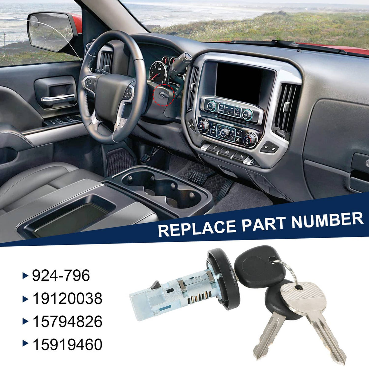 Solidspare IGNITION LOCK CYLINDER For 2007-2013 SILVERADO TAHOE YUKON GMC SIERRA & MORE