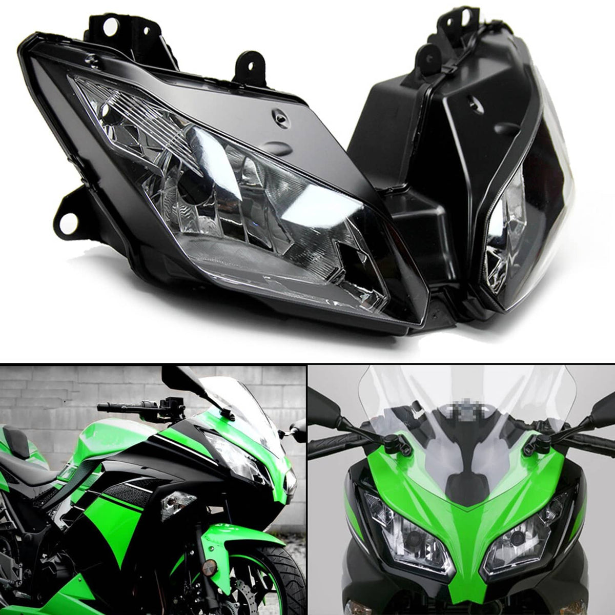 Solidspare For 2013-2017 Kawasaki EX300 Ninja 300 Front Headlight Head light Lamp Assembly