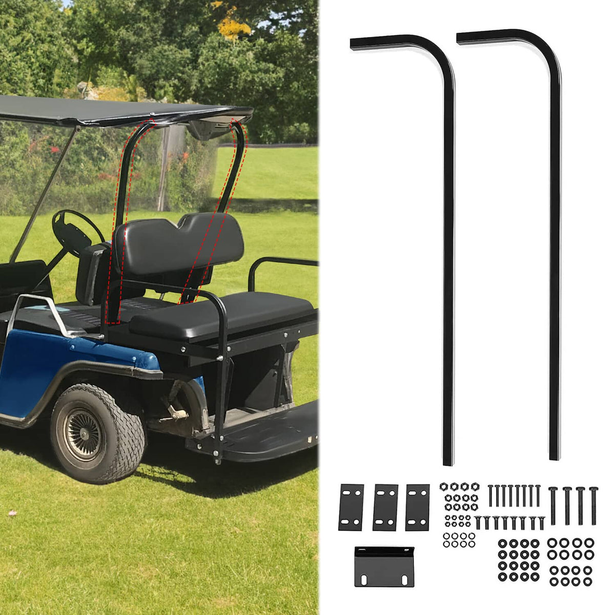 Solidspare For Club Car Precedent 04+ Yamaha G29 Drive Rear Roof Mounting Supports Strut