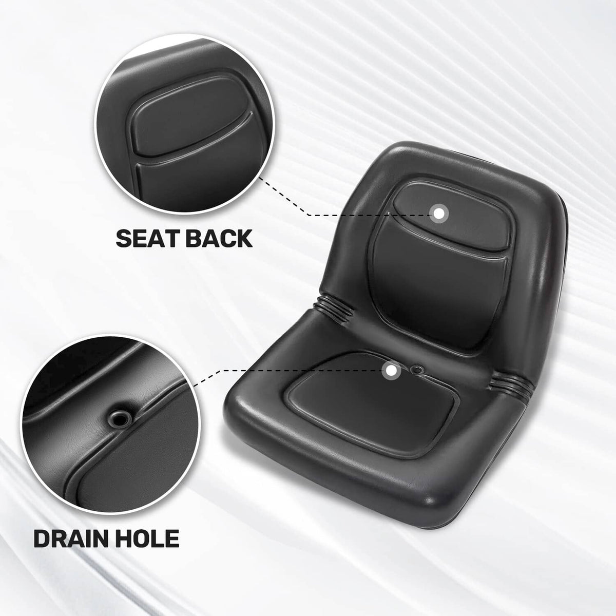 Solidspare 1PC Black Seat For John Deere Gator 4X2 HPX 4X4 HPX and 4X4 Trail HPX Series