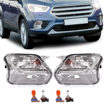 Solid Spare Front Fog Lights Turn Signal Lamp With Bulb For Ford Escape Kuga 2017-2019 LH+RH