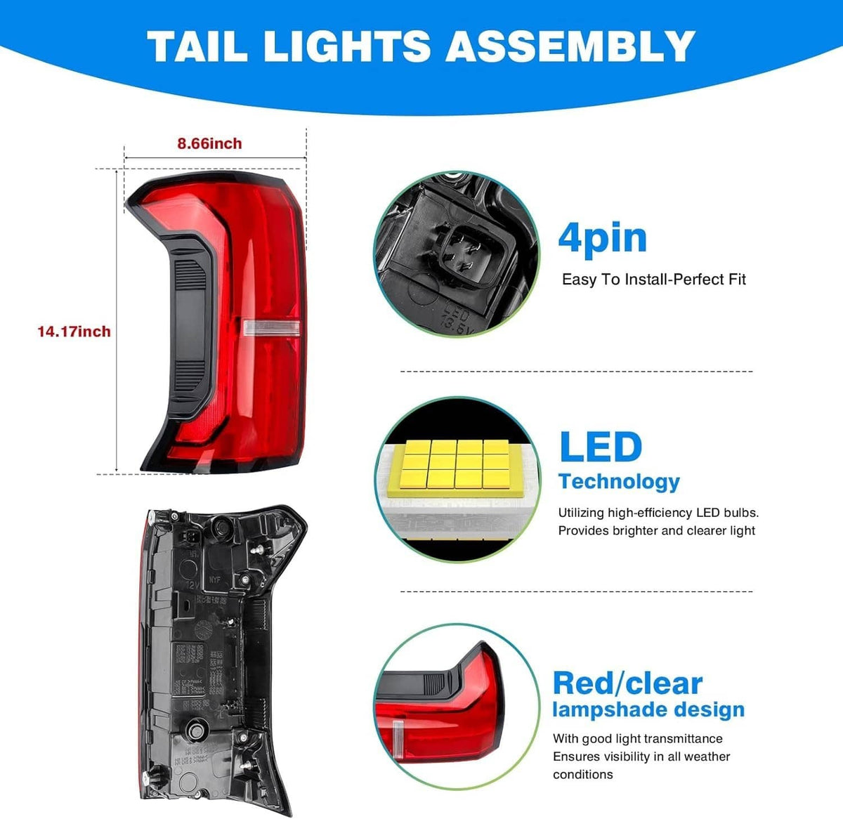 Solidspare LED Tail Light Brake Lamp Left Driver For 2024 2025 Toyota Tacoma 81560AK050
