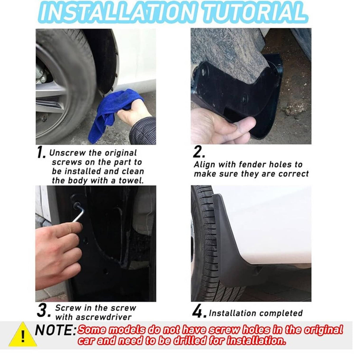 Solidspare New Mud Flaps Splash Guards Mudguards Front & Rear For 2016-2021 Hyundai Tucson