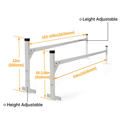 Solidspare Adjustable Roof Mount Ladder Rack Bracket 400 lbs For Universal Trailer 4'-8.5'