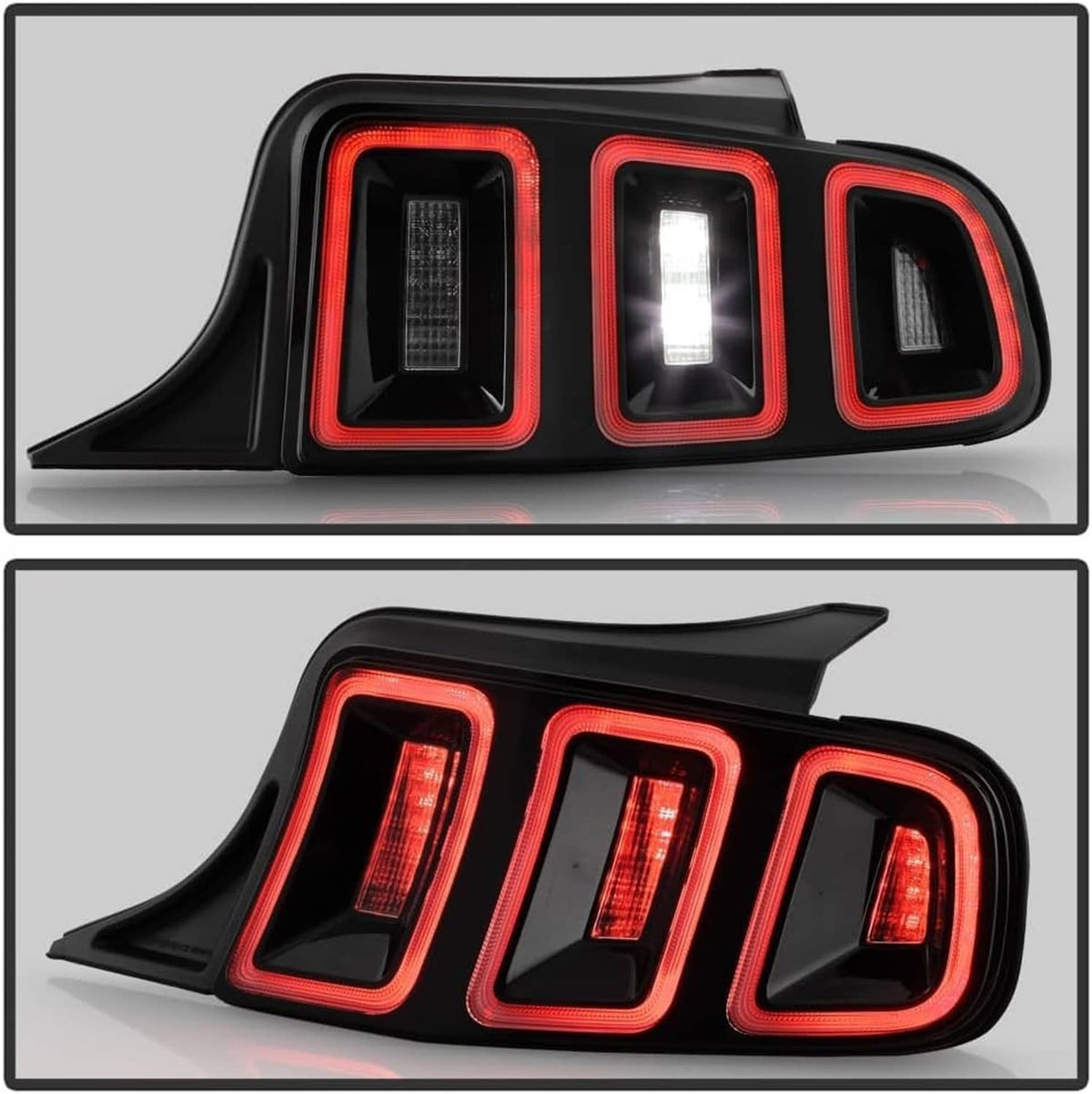 Solidspare Tail Lights Black Brake Lamps For 2010-2014 Ford Mustang Full LED w/ Sequential