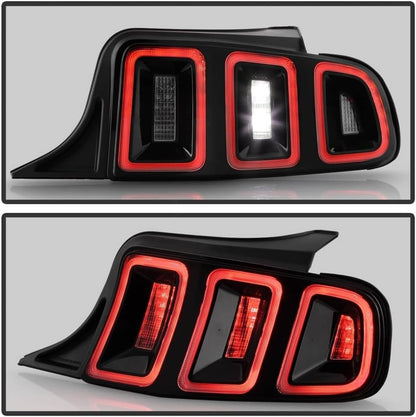 Solidspare Tail Lights Black Brake Lamps For 2010-2014 Ford Mustang Full LED w/ Sequential