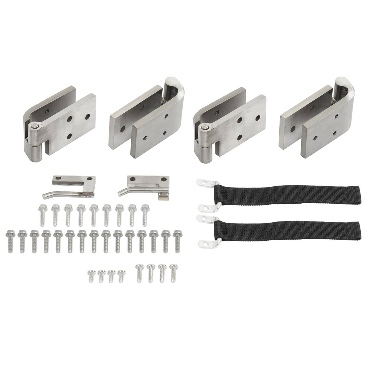 Solid Spare Door Hinges Fit 1966-1977 Early Ford Bronco Silvery 304 Stainless Steel LH&RH