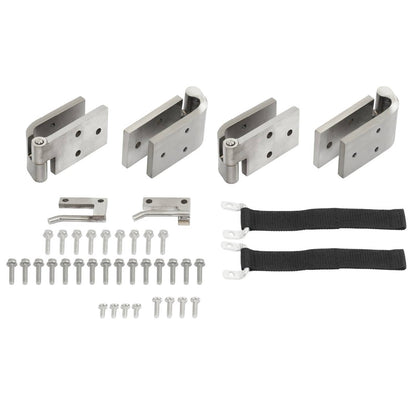 Solid Spare Door Hinges Fit 1966-1977 Early Ford Bronco Silvery 304 Stainless Steel LH&RH