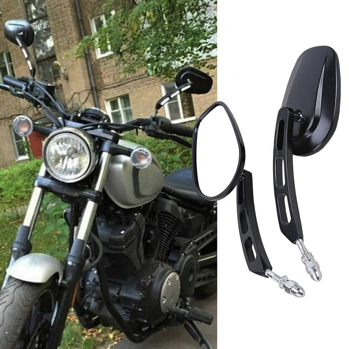 Solidspare Pair Rearview Mirrors For Harley Touring Electra Road Street Glide Special FLHX