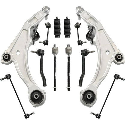 Solidspare 12Pcs Front Lower Control Arm Tie Rod Sway Bar Kit For 2009-2014 Nissan Maxima