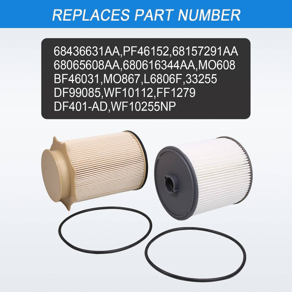 Solidspare For 2019-2022 Ram 2500 3500 4500 Mopar Diesel Fuel Filter 68436631AA 68157291AA