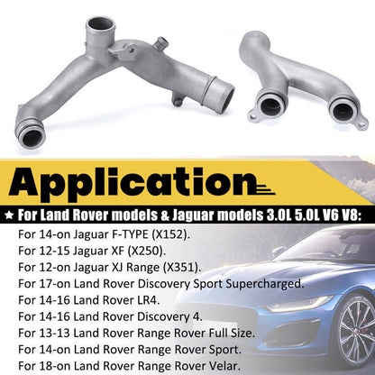 Solidspare New Water Pipe Coolant Pipe Upgrade LR092992+LR090630 Kit for Jaguar Land Rover