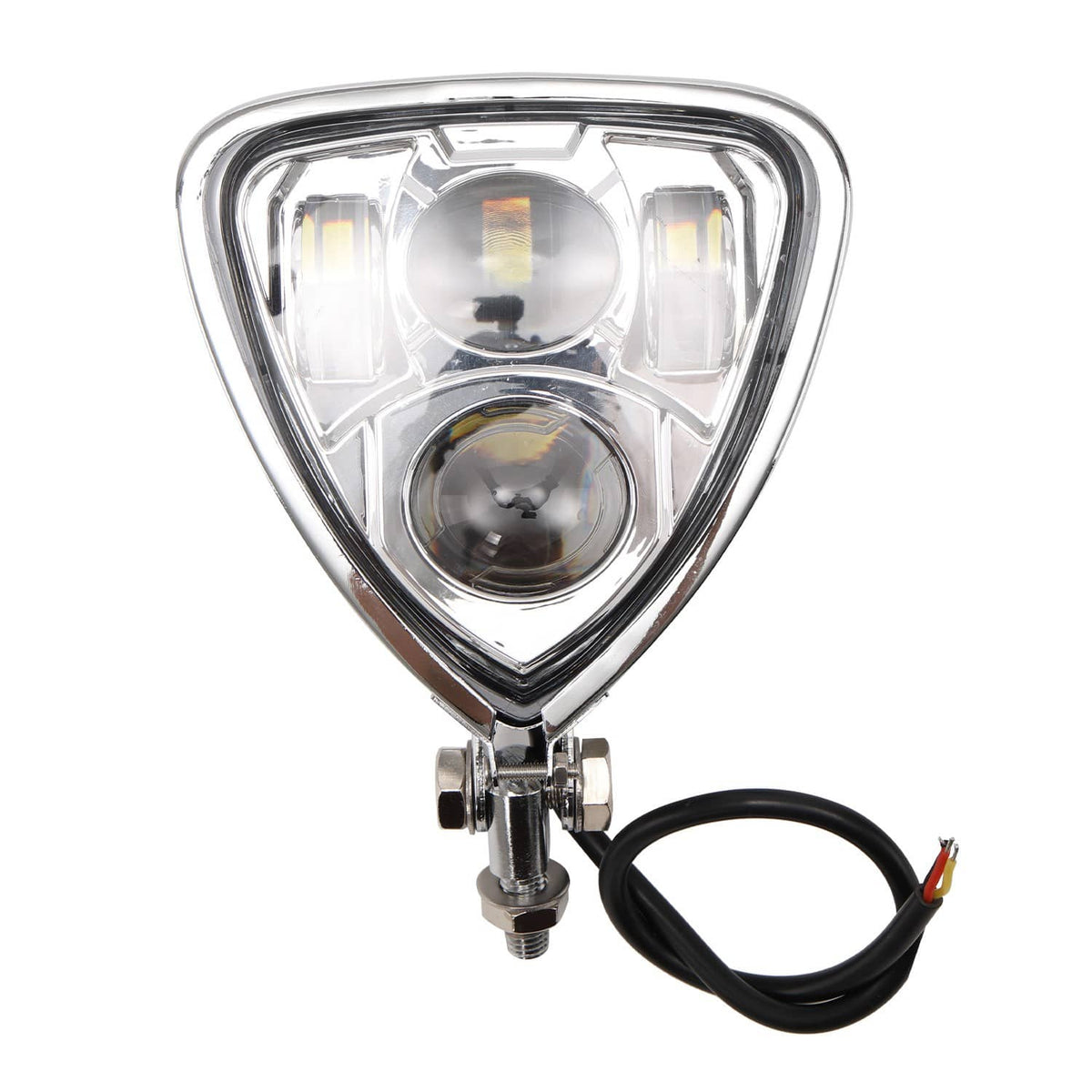Solidspare LED Headlight Triangle Headlamp Assembly for Harley Chopper Bobber Cafe Racer