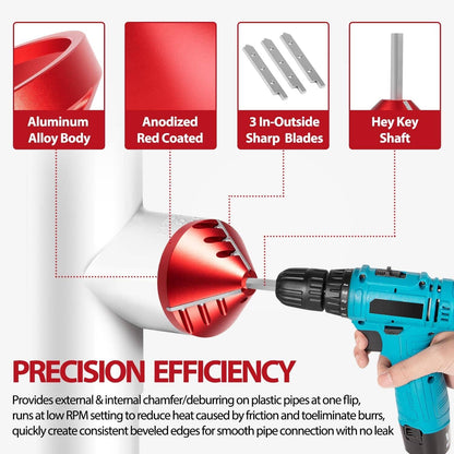 Solid Spare 2 in 1 Inner-Outer PVC Deburring Tool PVC Chamfer Tool for PVC, CPVC, ABS, PP,PE