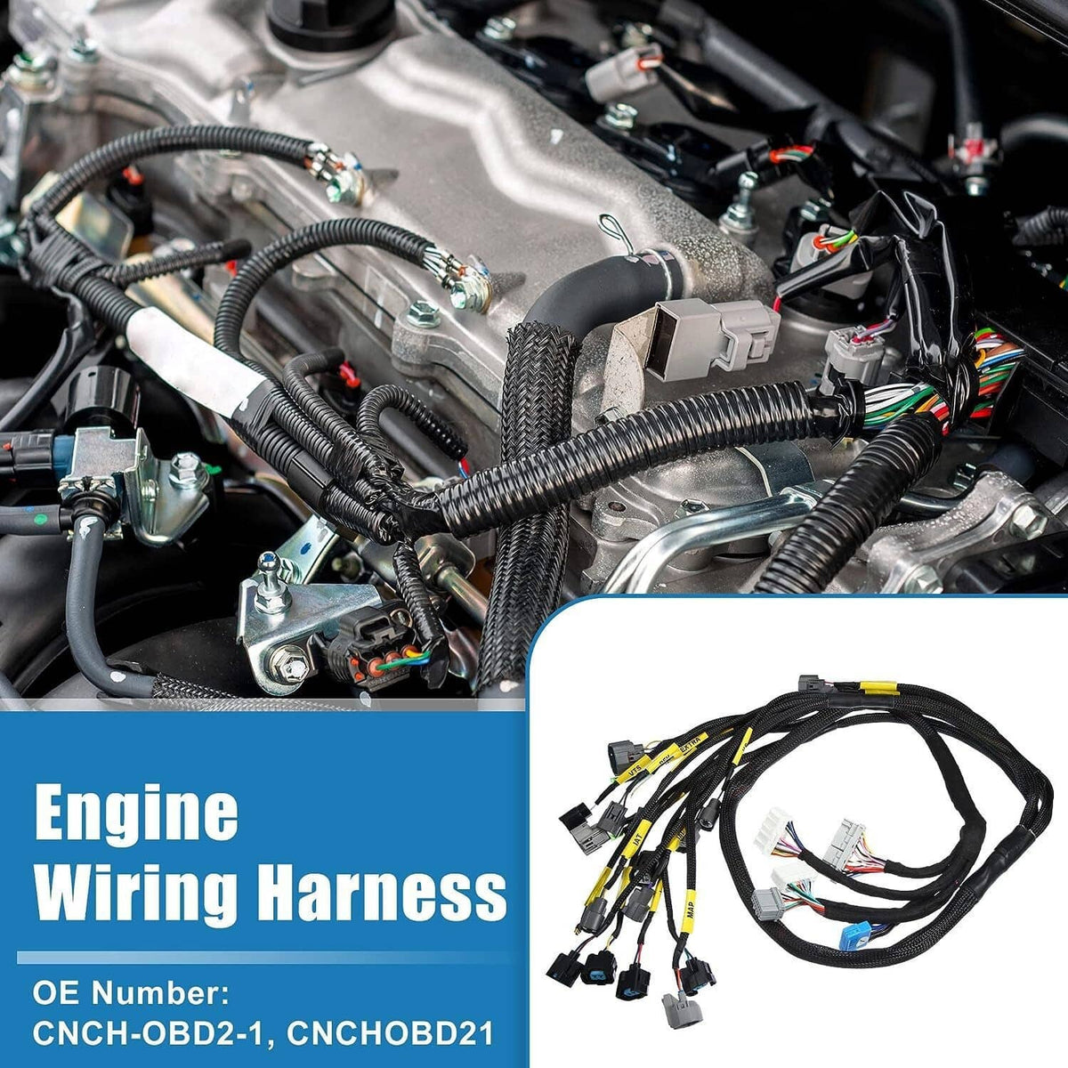 Solidspare Tucked Engine Wire Harness For 1992-2000 Honda Civic Integra OBD2 D/B-series