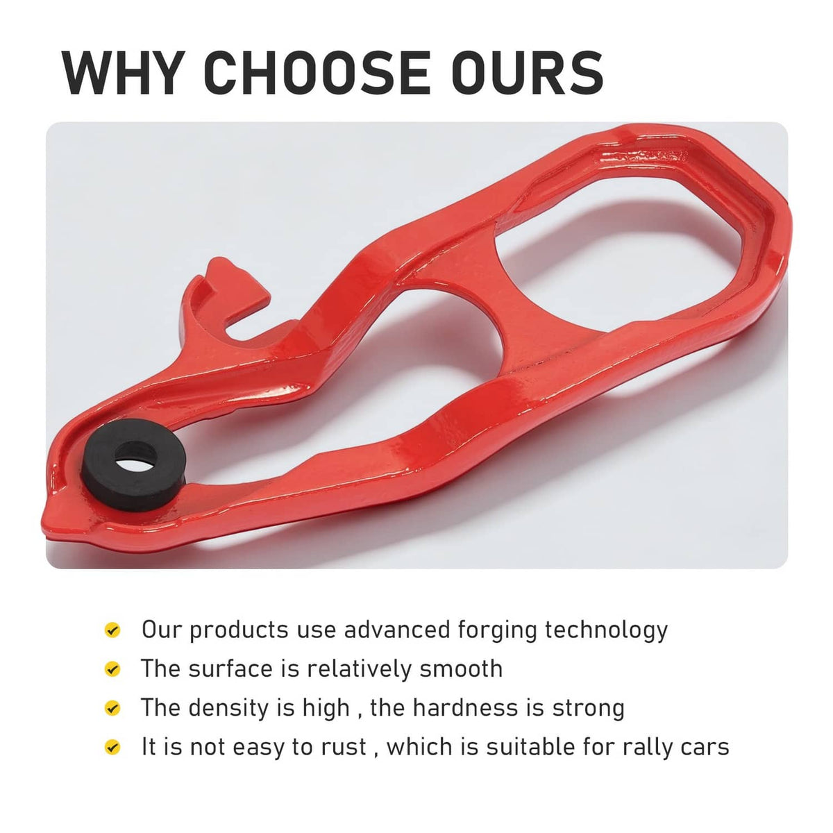 Solid Spare Front Heavy Duty Tow Hook Kits w/ Frame For Ram 1500 DT 2019-2024 Red Steel New