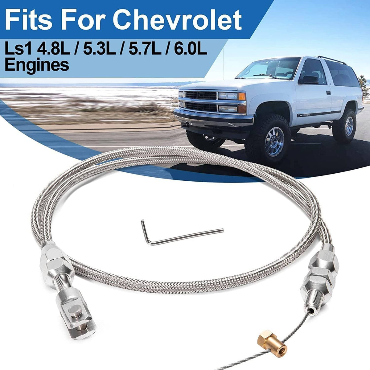 Solidspare 102mm 4 Bolt Throttle Body + Throttle Cable + TPS IAC For GM Gen III LS1 LS2 LS6