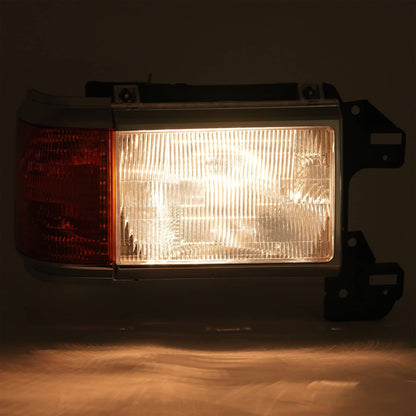 Solid Spare For 1987-1991 1990 Ford F150 F250 Bronco Truck Headlights Chrome Trim Headlamps