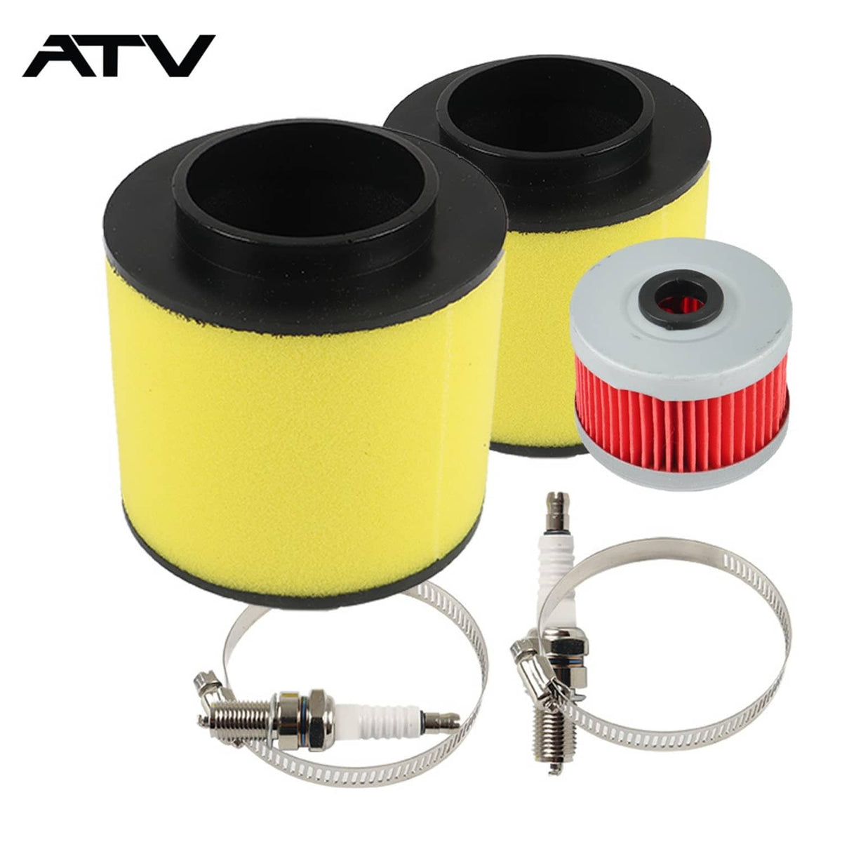 Solidspare 2 × Air Oil Filter Spark Plug Kit For Honda Foreman 450 4x4 TRX450S/ES 1998-2001