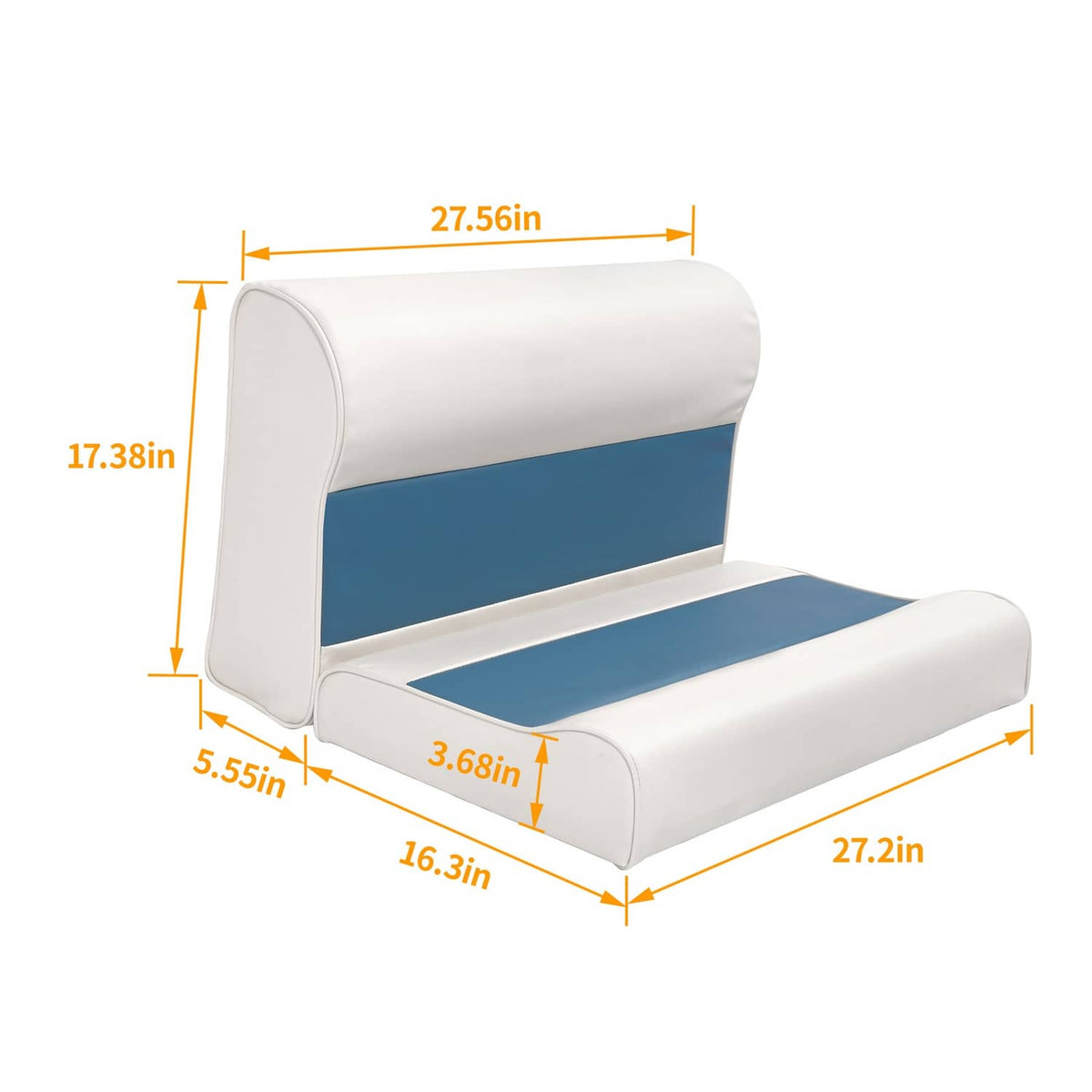 Solidspare #8WD95-1B-204 28" Pontoon Bench Seat Cushion Set Navy/White/Blue