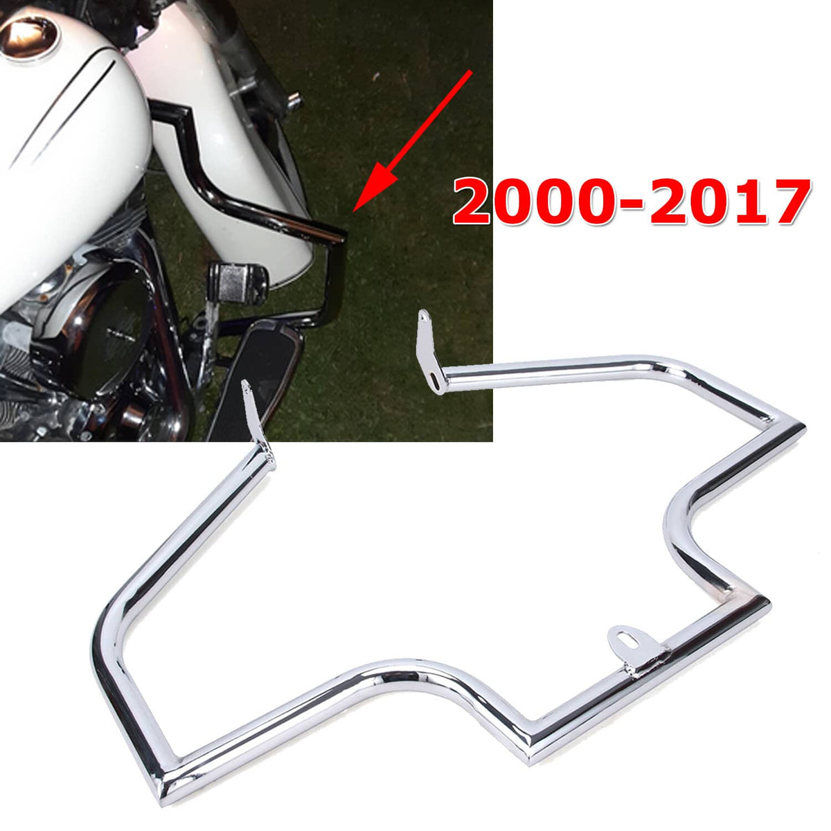 Solidspare For 2000-2017 Harley Fatboy Heritage Softail FLST Highway Engine Guard Crash Bar