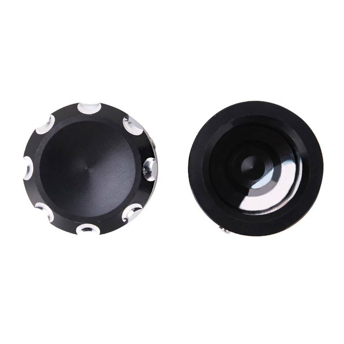 Solidspare Black Thick Cut Front Axle Cap Nut Covers For Harley Touring Road Glide King