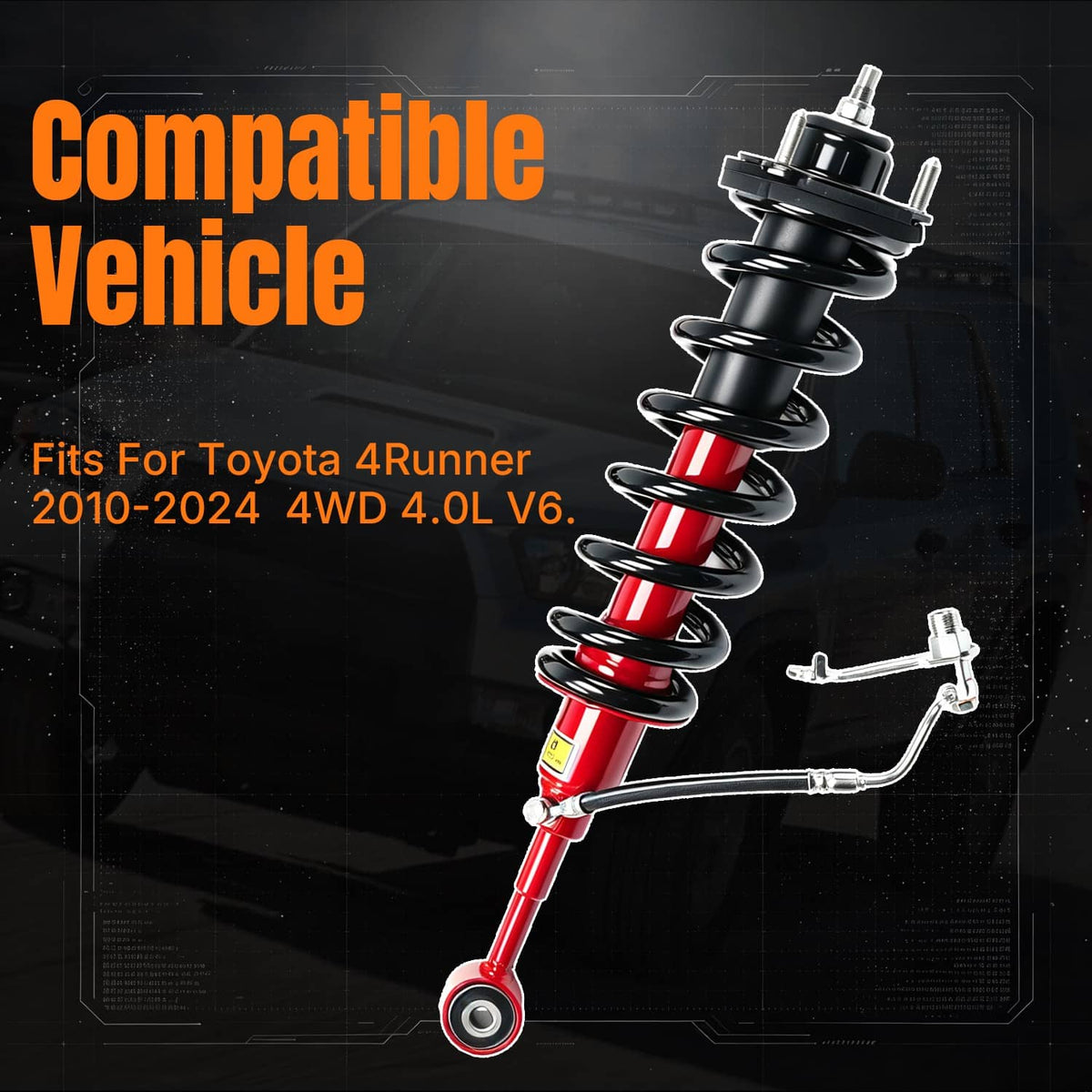 Solidspare Pair Front Shock Strut Spring Assy For Toyota 4Runner Limited 4WD 2010-2024 4.0L