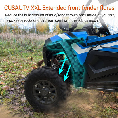 Solidspare XXL Front Extended Fender Flares For 2014-23 Polaris RZR XP 4 1000 TURBO S 900