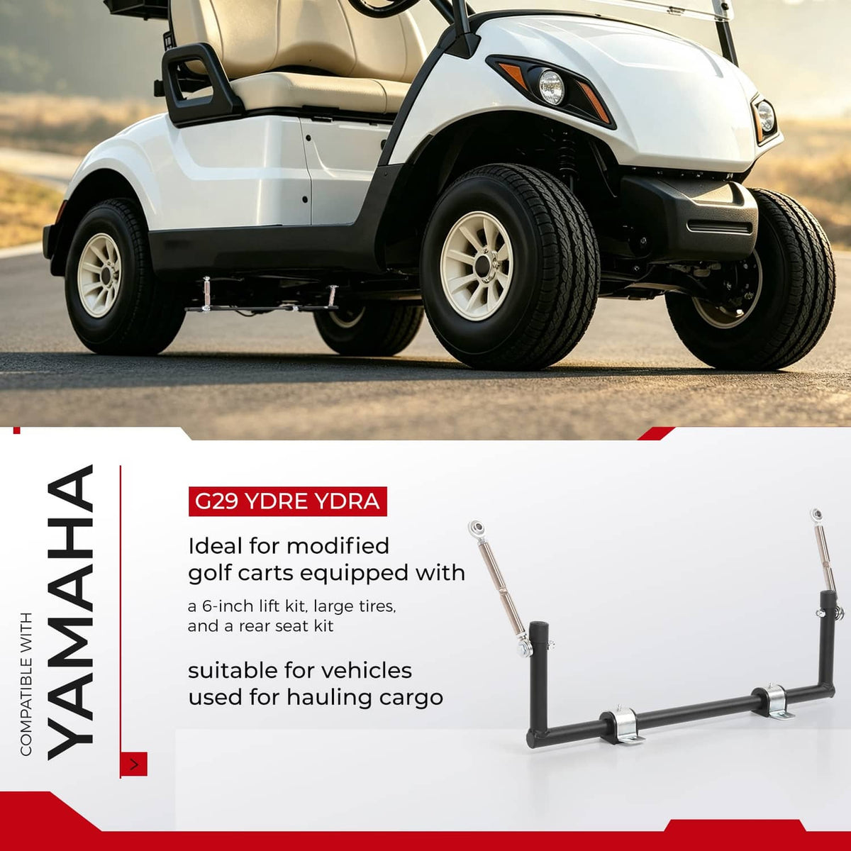 Solidspare Steel Sway Bar Anti-Roll Kit Fit Yamaha G29 YDRE YDRA Golf Cart w/ Hardware