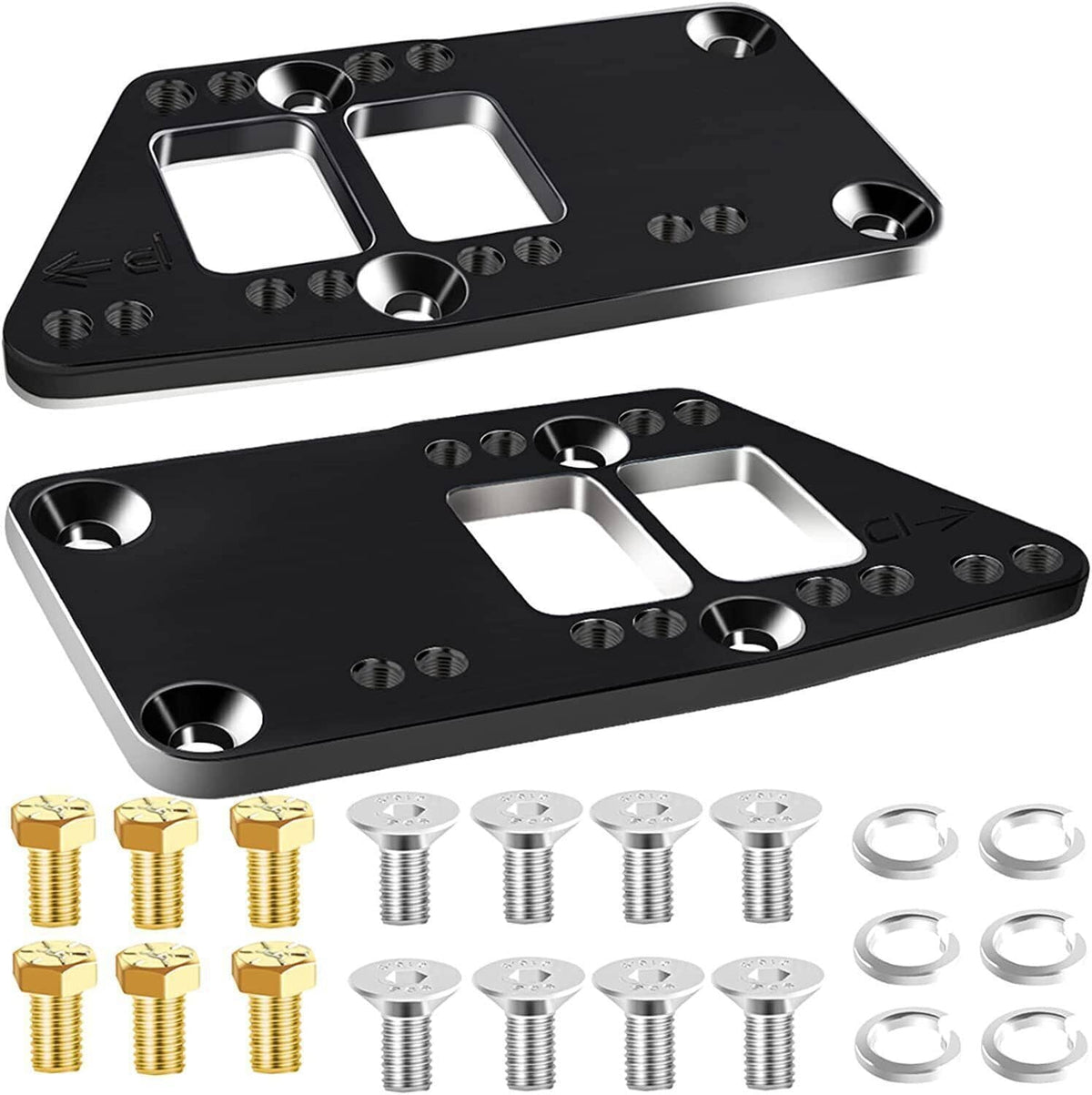 Solidspare Black Billet LS Engine Mounts Motor Mount Adapter Plates for LS Swap LS1 LS2 LS3