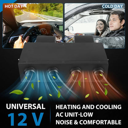Solidspare 12V Electric Cool & Heat Universal Underdash Air Conditioner DC Auto Car A/C 63A