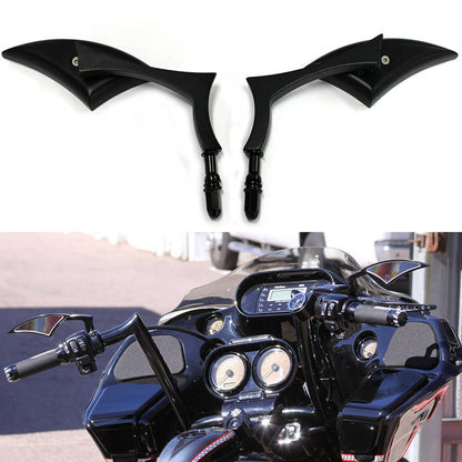 Solidspare 8mm 10mm Motorcycle Blade Rear View Side Mirrors For Harley Honda Yamaha Suzuki