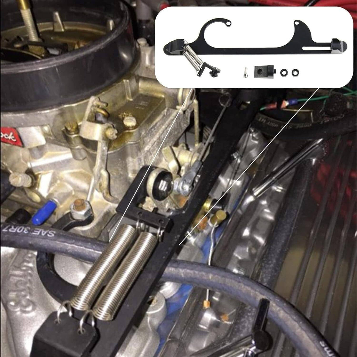 Solidspare New Throttle Cable Carb Bracket For Holley 4150 4160 Carburetor 350 SBC Aluminum