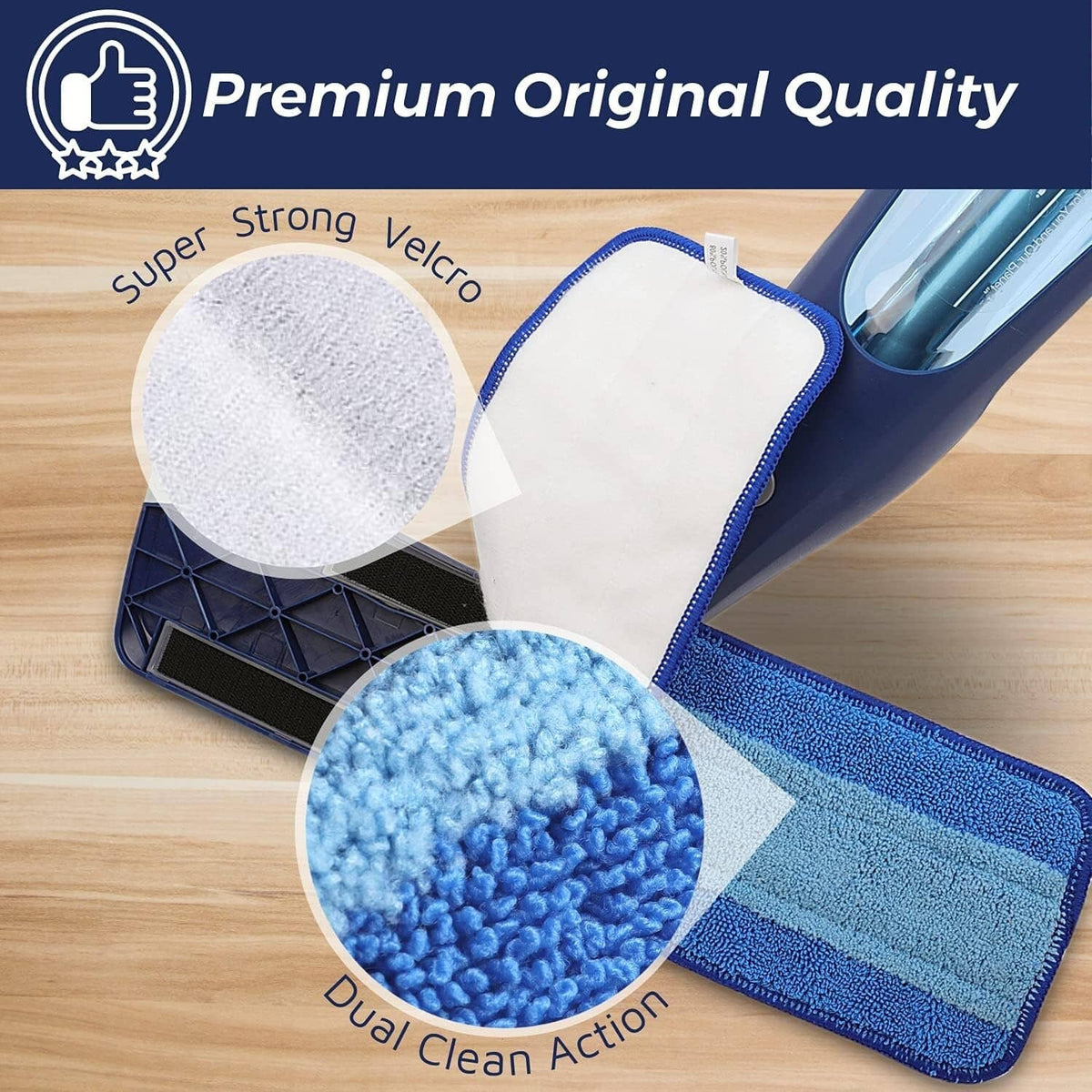 Solid Spare 3Pcs Replacement Microfiber Cleaning Refill Pads For Bona Mop 18" Reusable Tools