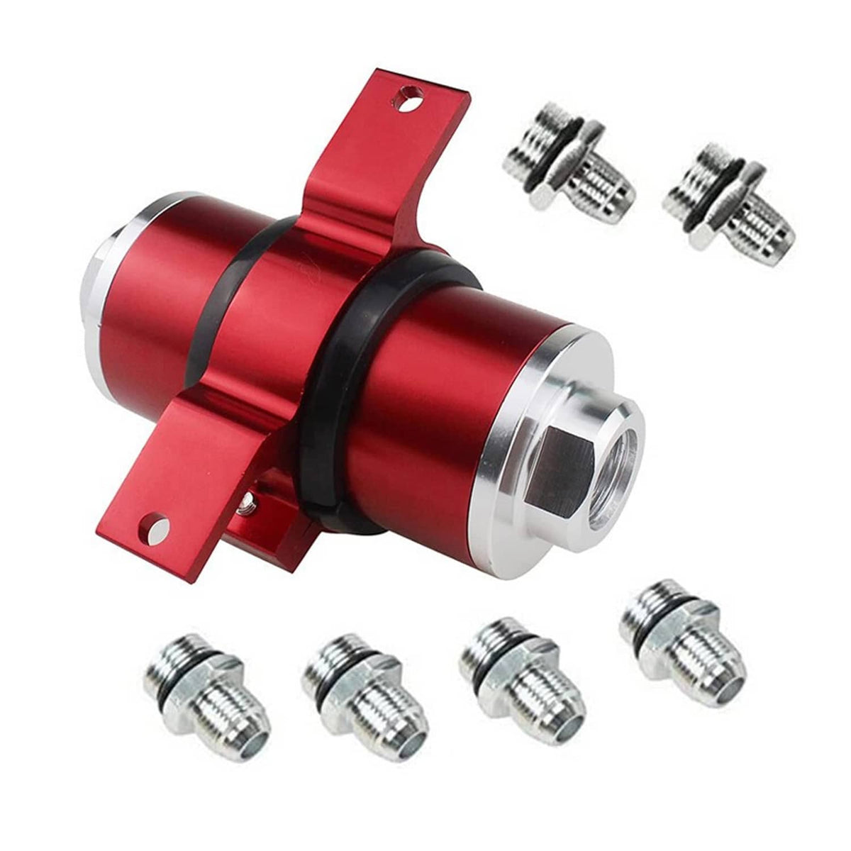 Solidspare Blue 30 Micron Billet Aluminum Inline Fuel/petrol Filter + Bracket AN6/AN8/AN10
