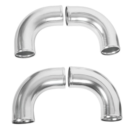 Solidspare 3" Turbo Intercooler Elbow Pipe Kit w/Silicone Hose & Clamp Universal Aluminum