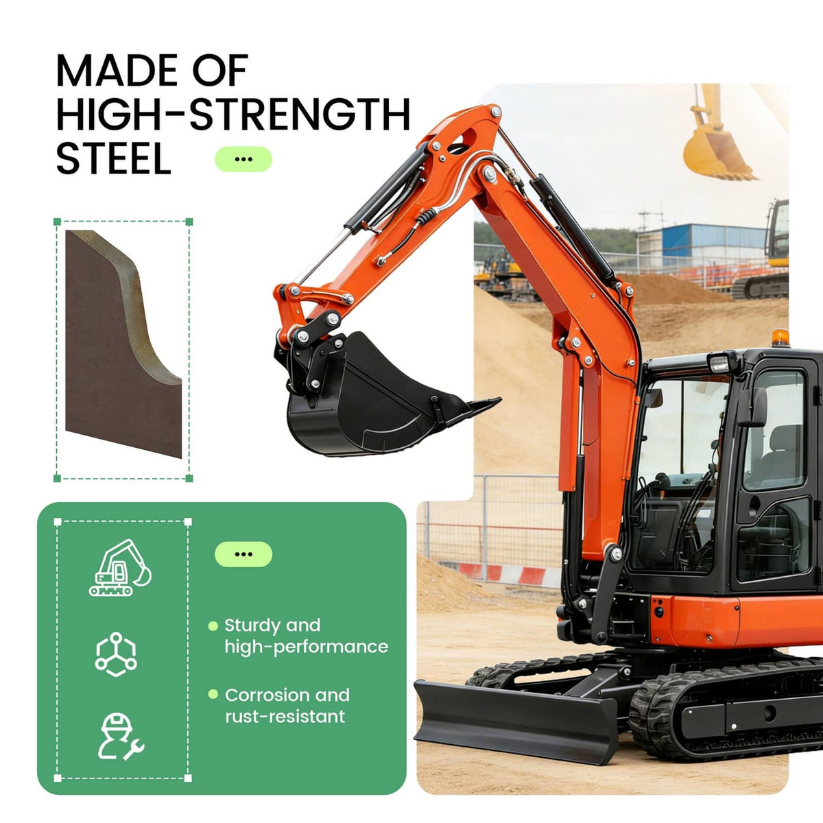 Solidspare W/Plate Quick Attach Brackets Bucket Ears For Kubota KX040 U35 KX71 KX91 KX121