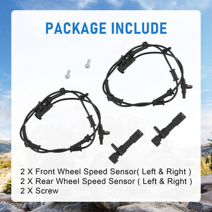 Solidspare ABS Wheel Speed Sensor Set For Dodge Nitro 2007 2010 2011 3.7L 4.0L Front Rear