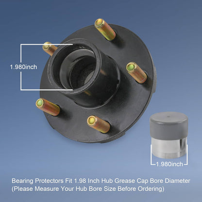 Solidspare Bearing Protectors Grease Wheel Hub 1.98 w/ Bras Fit Trailer Boat x2