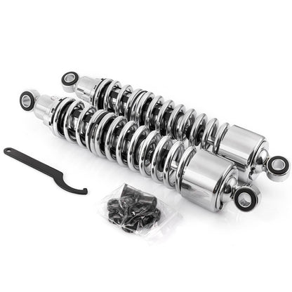 Solidspare Chrome 15" Rear Shocks Absorbers for Harley Sportster 883 Roadster XL883R 02-17