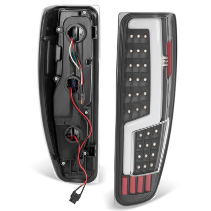 Solid Spare Black For 2004-2012 Chevy Colorado GMC Canyon LED Tube Tail Lights Brake Lamps
