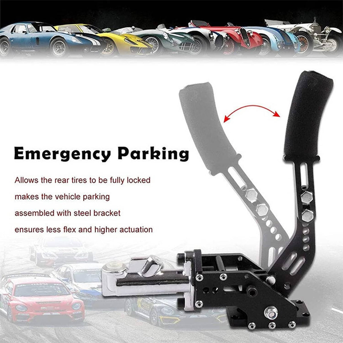 Solidspare Universal Car Racing Aluminum Hydraulic Handbrake Drift Hand Brake Parking Black