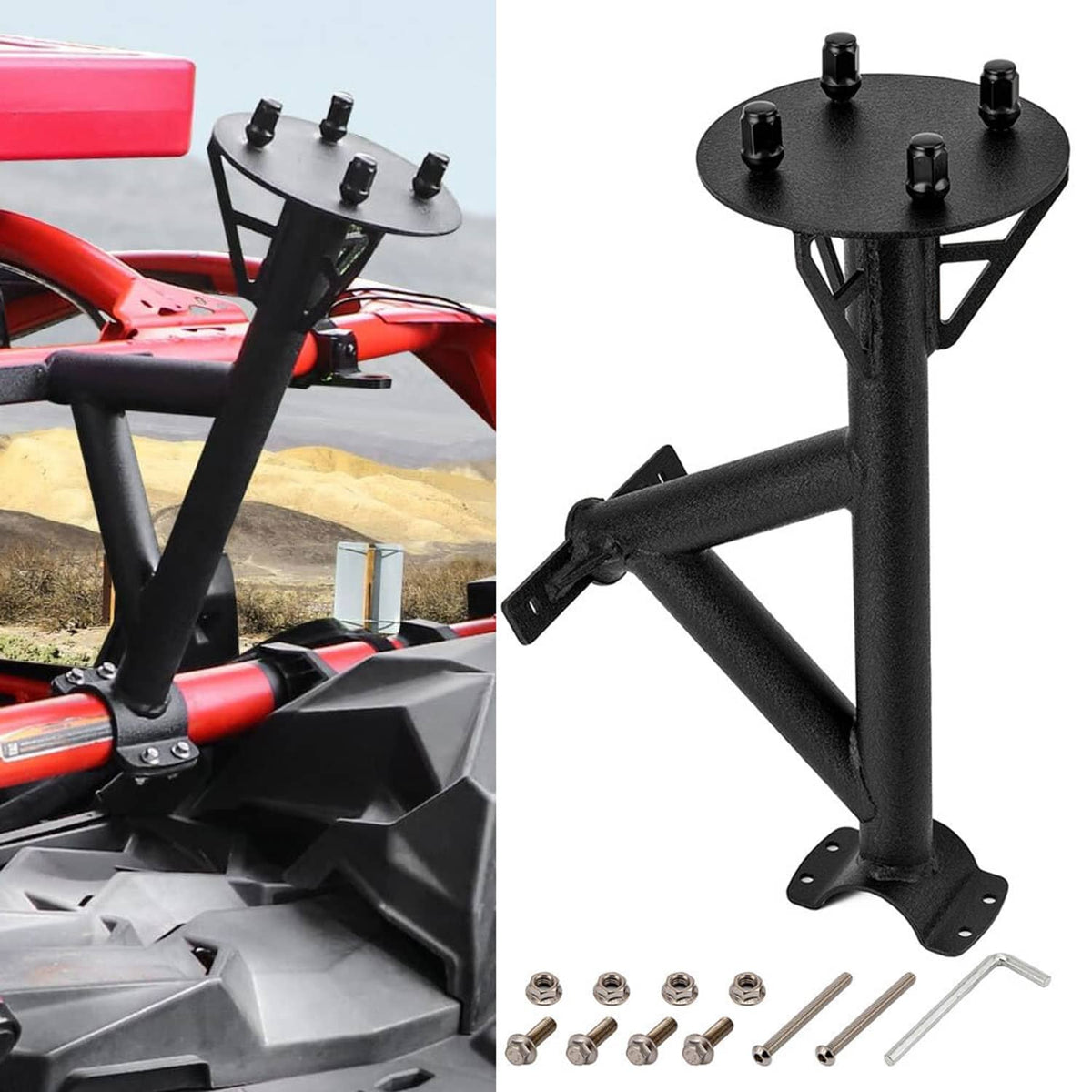 Solidspare X3 Spare Tire Carrier Mount Rack For 2017-2024 Can Am Maverick X3 64"&72" Model