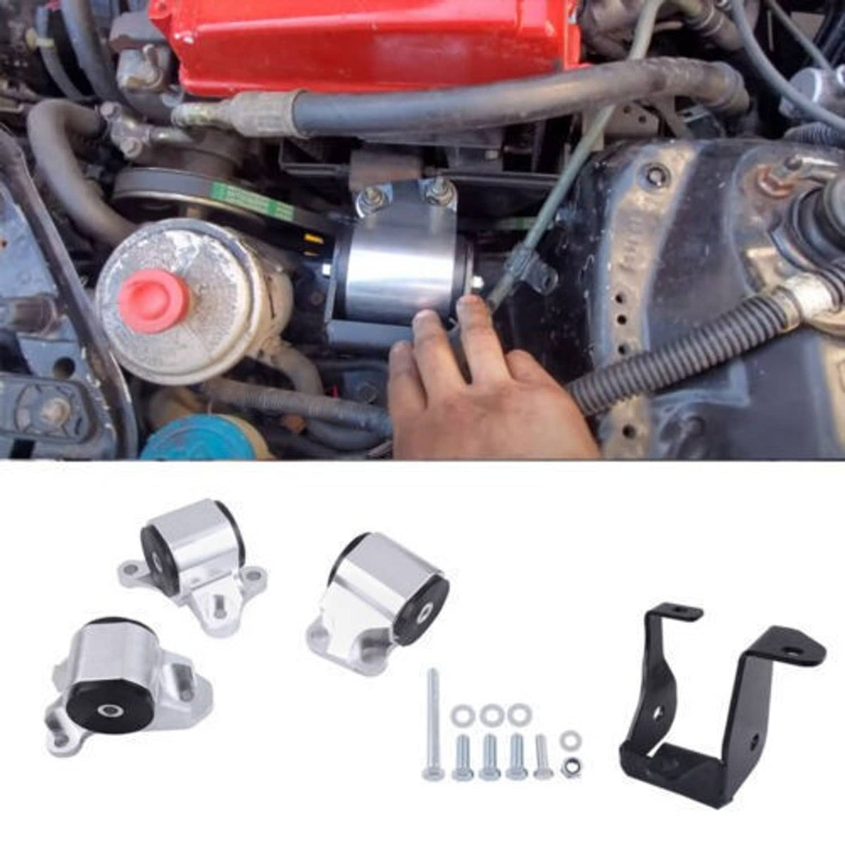 Solidspare 2Bolt Engine Motor Mount Kit For 1996-2000 Honda Civic EK B16 B18 B20 B/D Series