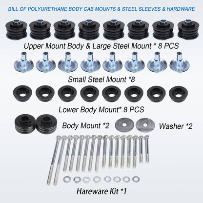 Solidspare Body Cab Mount Kit For 2008-2016 Ford F350 F250 Super Duty KF04060BK NEW